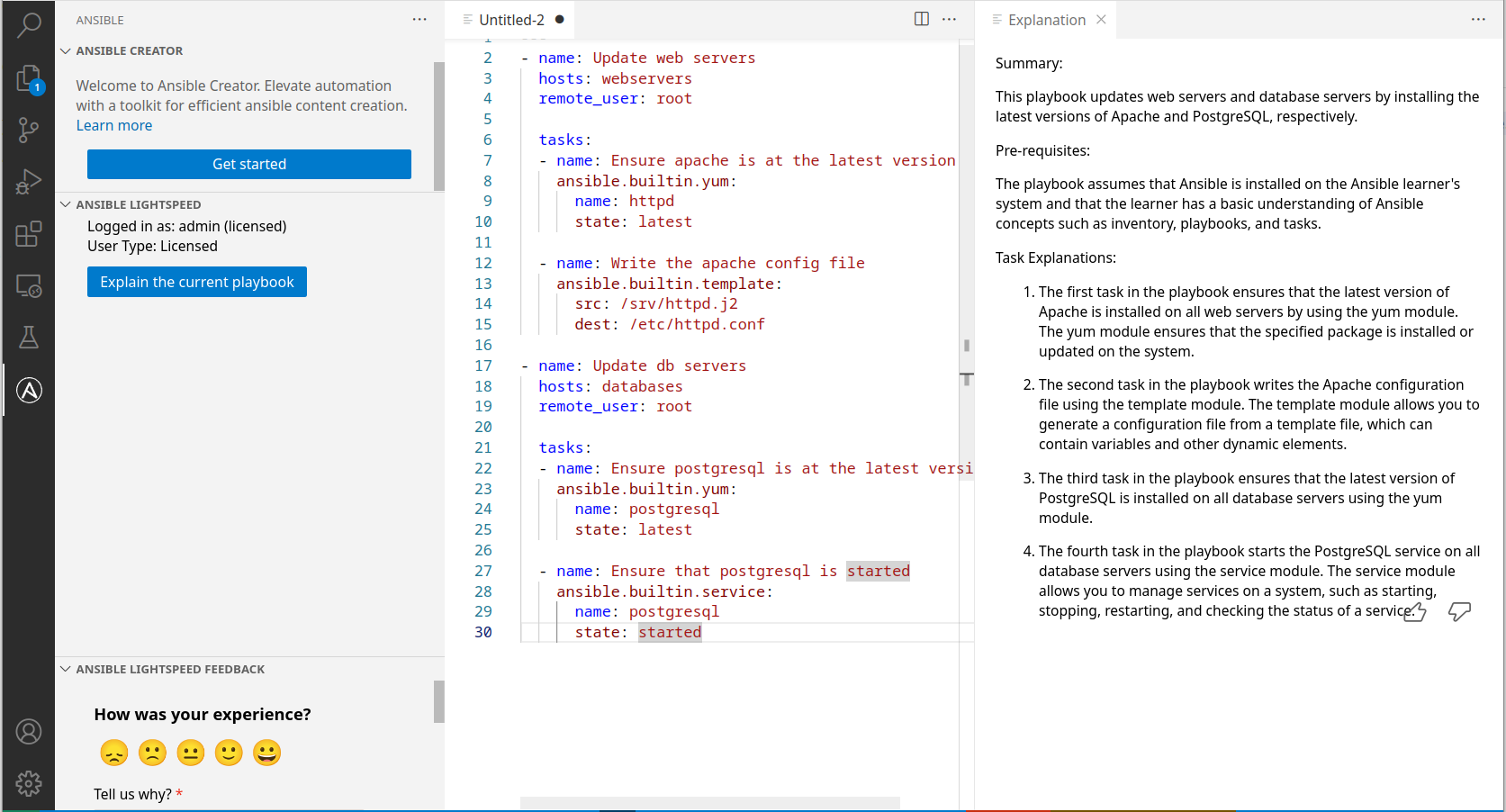 Example of a playbook explanation